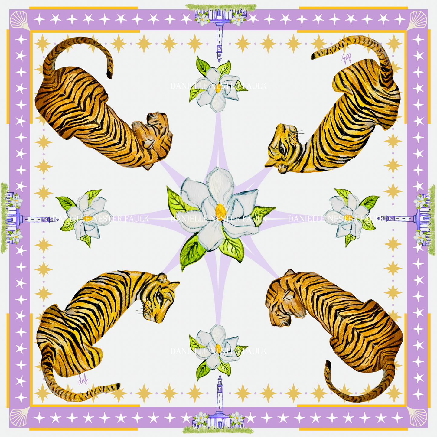 Tigers Silk Scarf