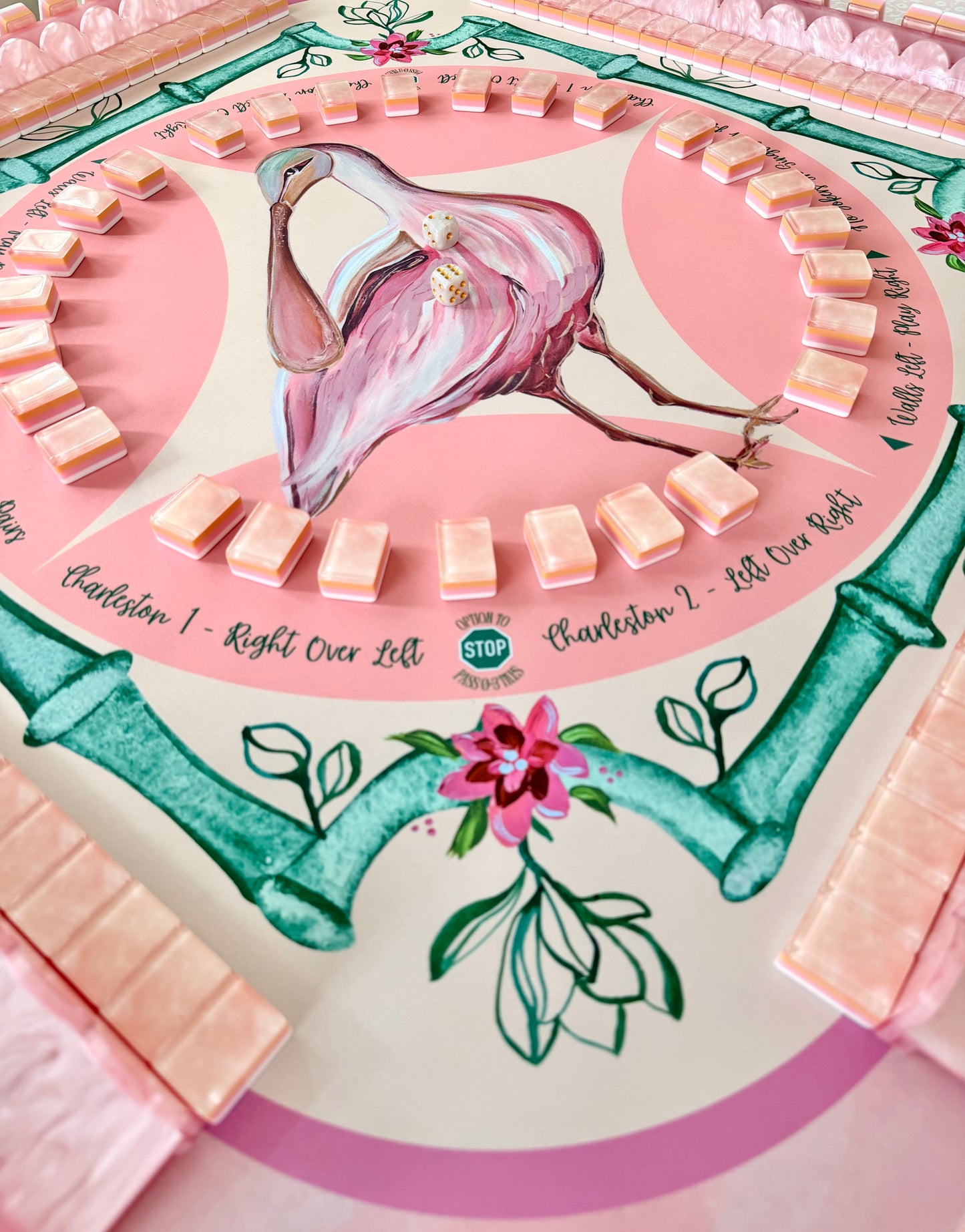 "Bam Birdie" Mahjong Mat