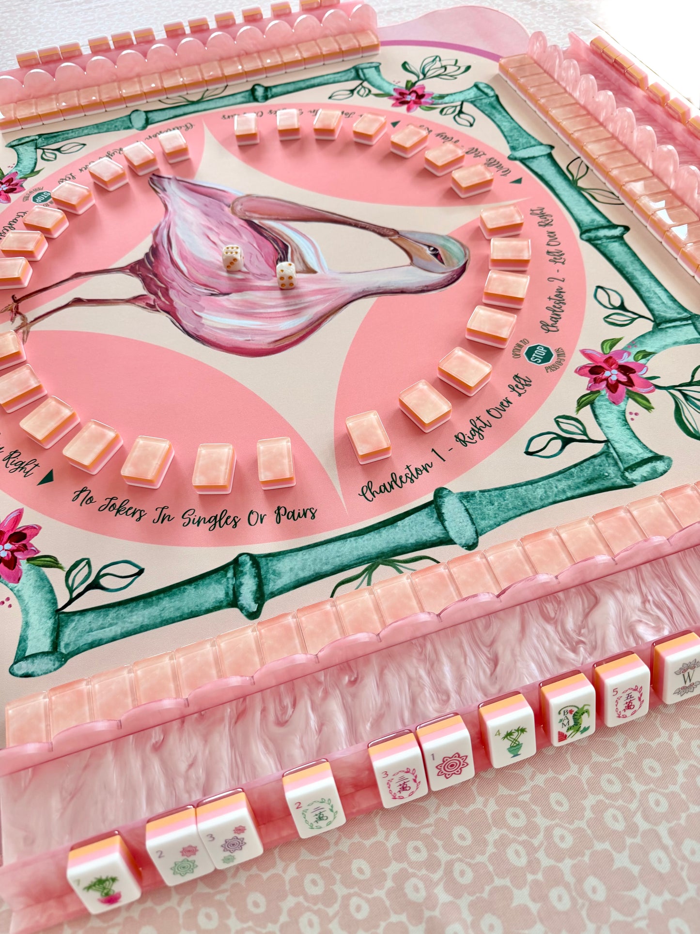 "Bam Birdie" Mahjong Mat