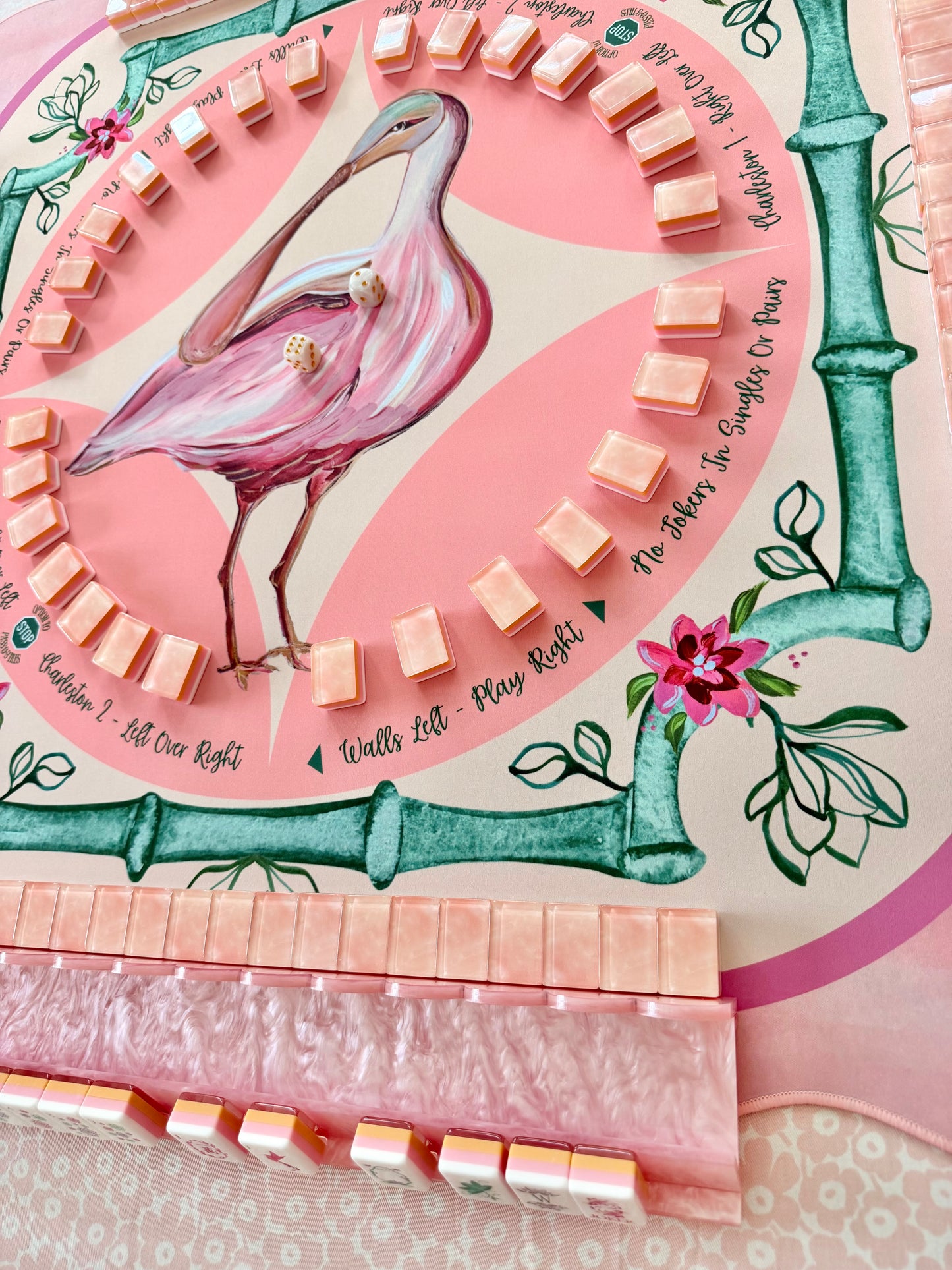 "Bam Birdie" Mahjong Mat