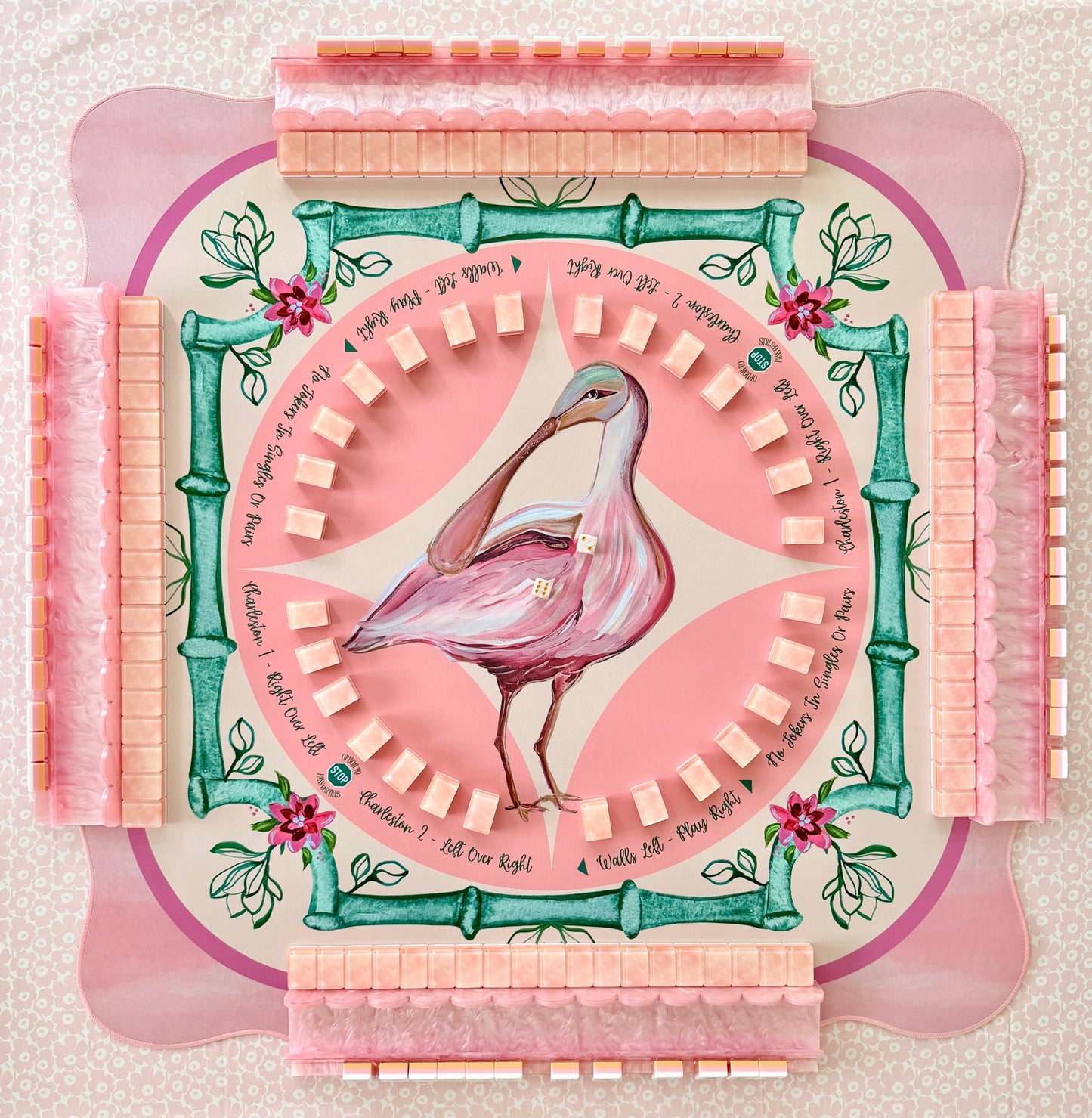 "Bam Birdie" Mahjong Mat